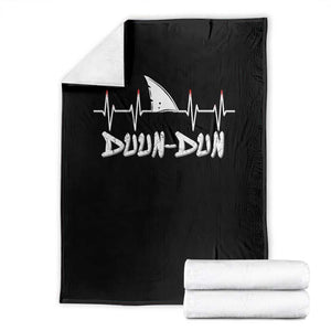 Funny Shark Heartbeat EKG Dunn Ocean Wildlife Throw Blanket TS11 Black Print Your Wear
