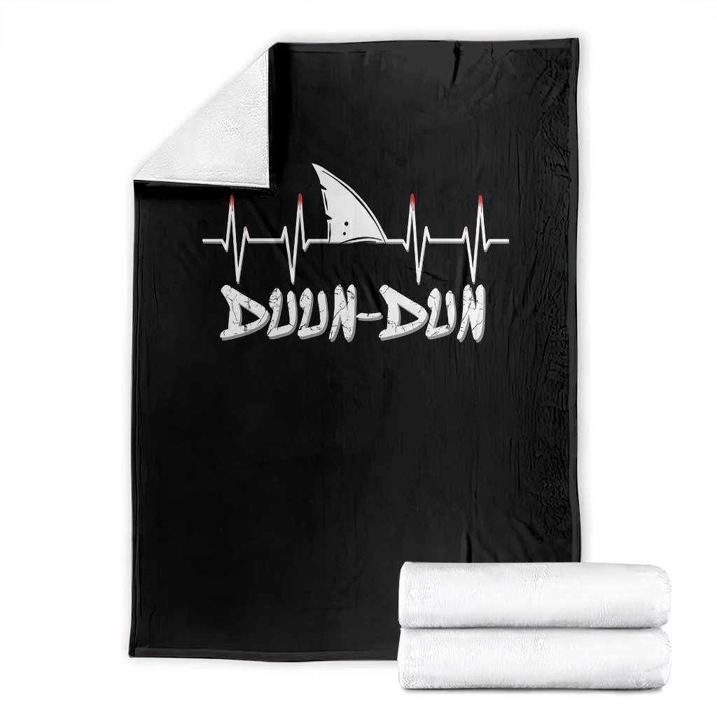 Funny Shark Heartbeat EKG Dunn Ocean Wildlife Throw Blanket TS11 Black Print Your Wear