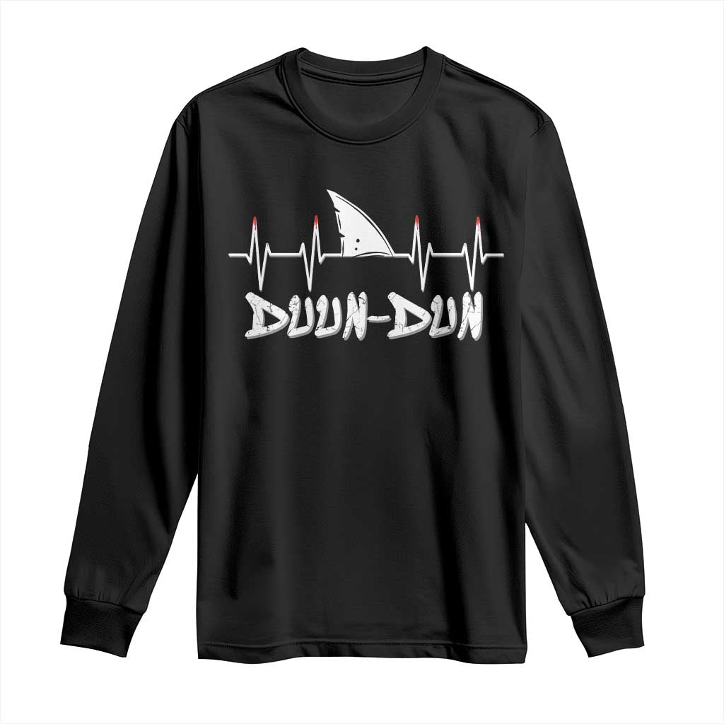 Funny Shark Heartbeat EKG Dunn Ocean Wildlife Long Sleeve Shirt TS11 Black Print Your Wear