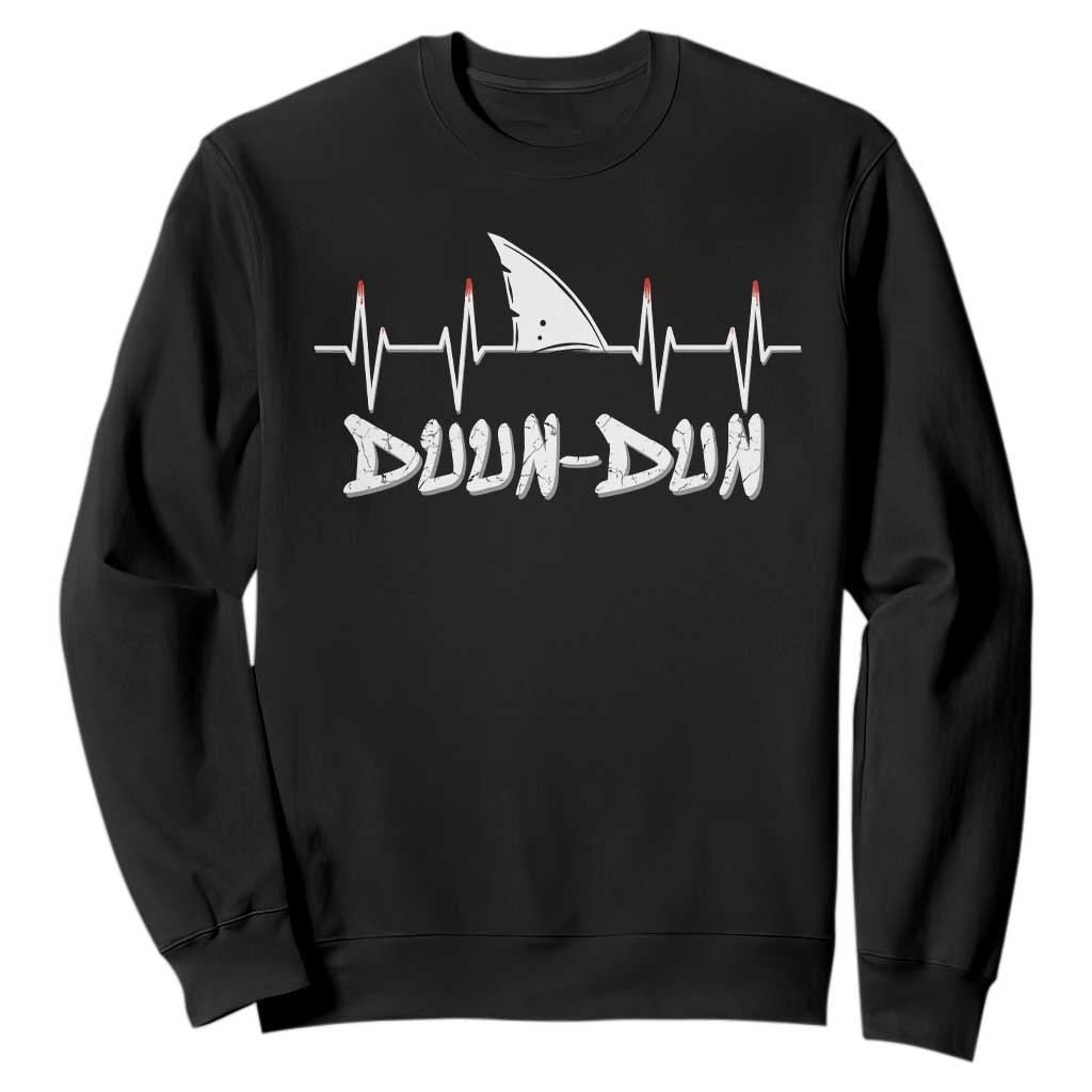 Funny Shark Heartbeat EKG Dunn Ocean Wildlife Sweatshirt TS11 Black Print Your Wear