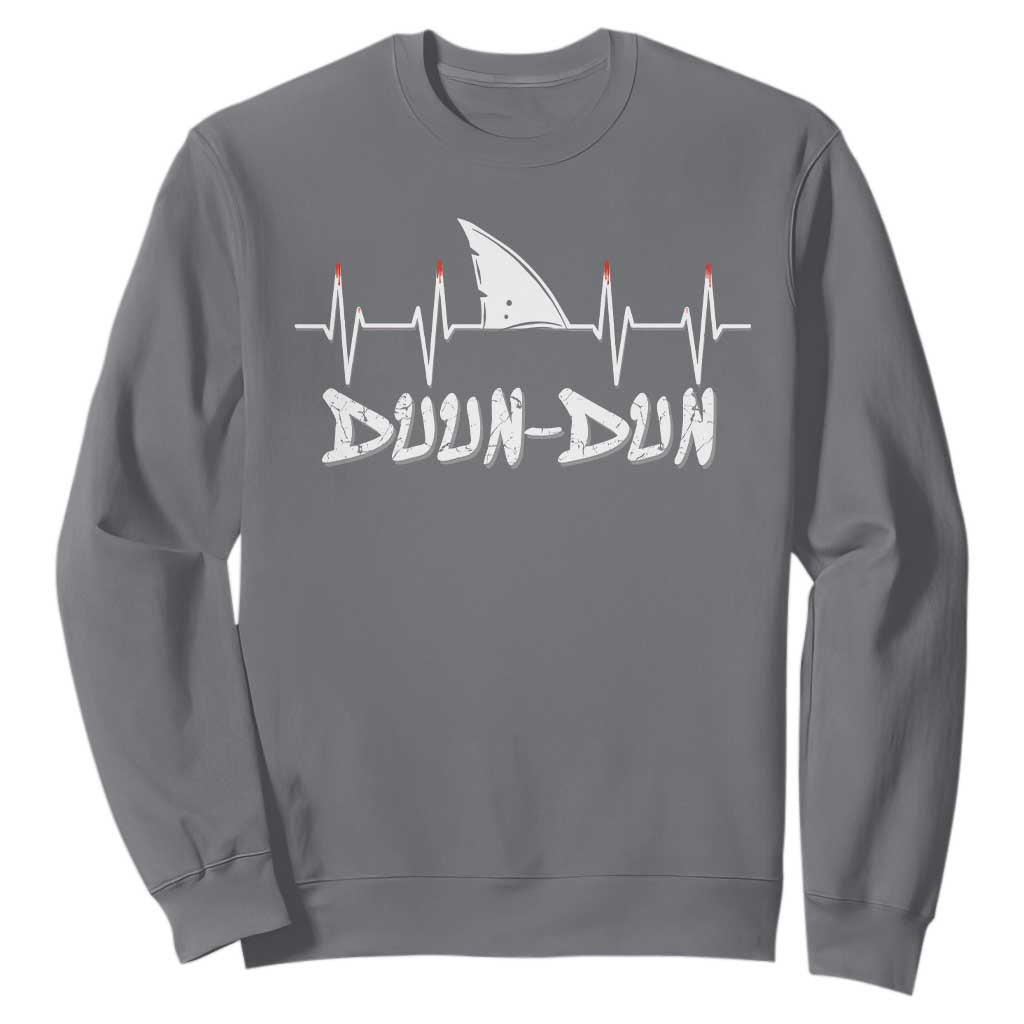 Funny Shark Heartbeat EKG Dunn Ocean Wildlife Sweatshirt TS11 Charcoal Print Your Wear