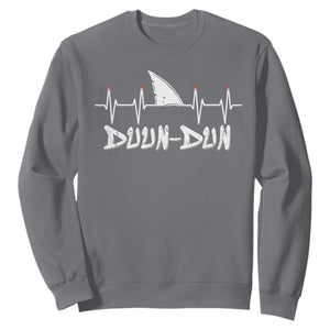 Funny Shark Heartbeat EKG Dunn Ocean Wildlife Sweatshirt TS11 Charcoal Print Your Wear