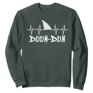 Funny Shark Heartbeat EKG Dunn Ocean Wildlife Sweatshirt TS11 Dark Forest Green Print Your Wear