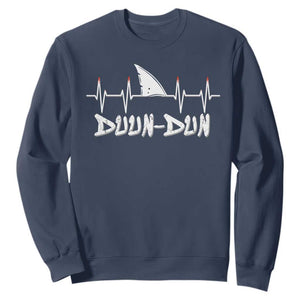 Funny Shark Heartbeat EKG Dunn Ocean Wildlife Sweatshirt TS11 Navy Print Your Wear