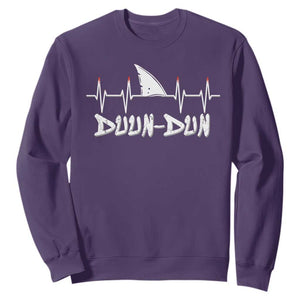 Funny Shark Heartbeat EKG Dunn Ocean Wildlife Sweatshirt TS11 Purple Print Your Wear