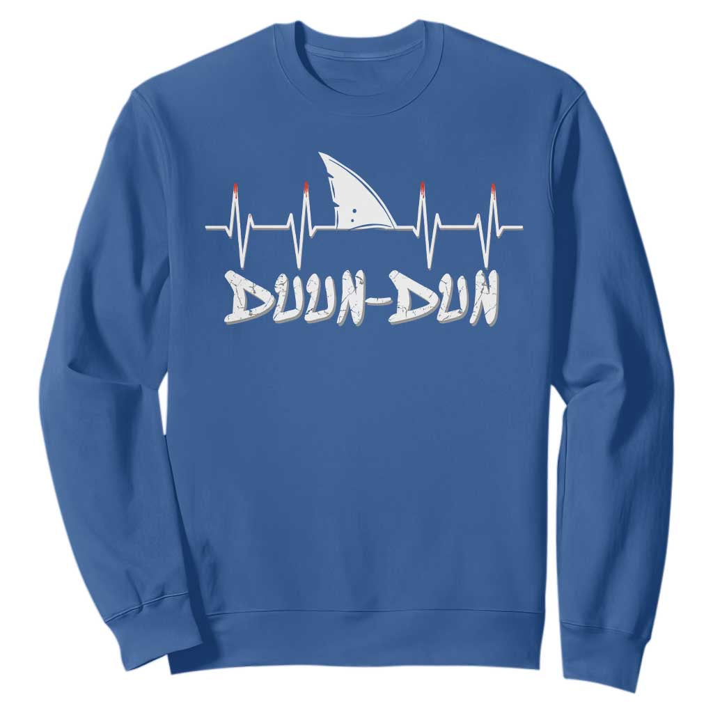 Funny Shark Heartbeat EKG Dunn Ocean Wildlife Sweatshirt TS11 Royal Blue Print Your Wear
