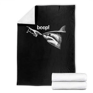 Boop Shark Meme Throw Blanket Funny Nose Touch Shark Lovers Ocean Life TS11 Black Print Your Wear