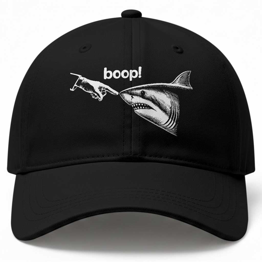 Boop Shark Meme Baseball Cap Funny Nose Touch Shark Lovers Ocean Life TS11 Print Your Wear