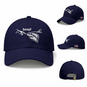 Boop Shark Meme Baseball Cap Funny Nose Touch Shark Lovers Ocean Life TS11 Baseball Cap Universal Fit Dark Blue Print Your Wear