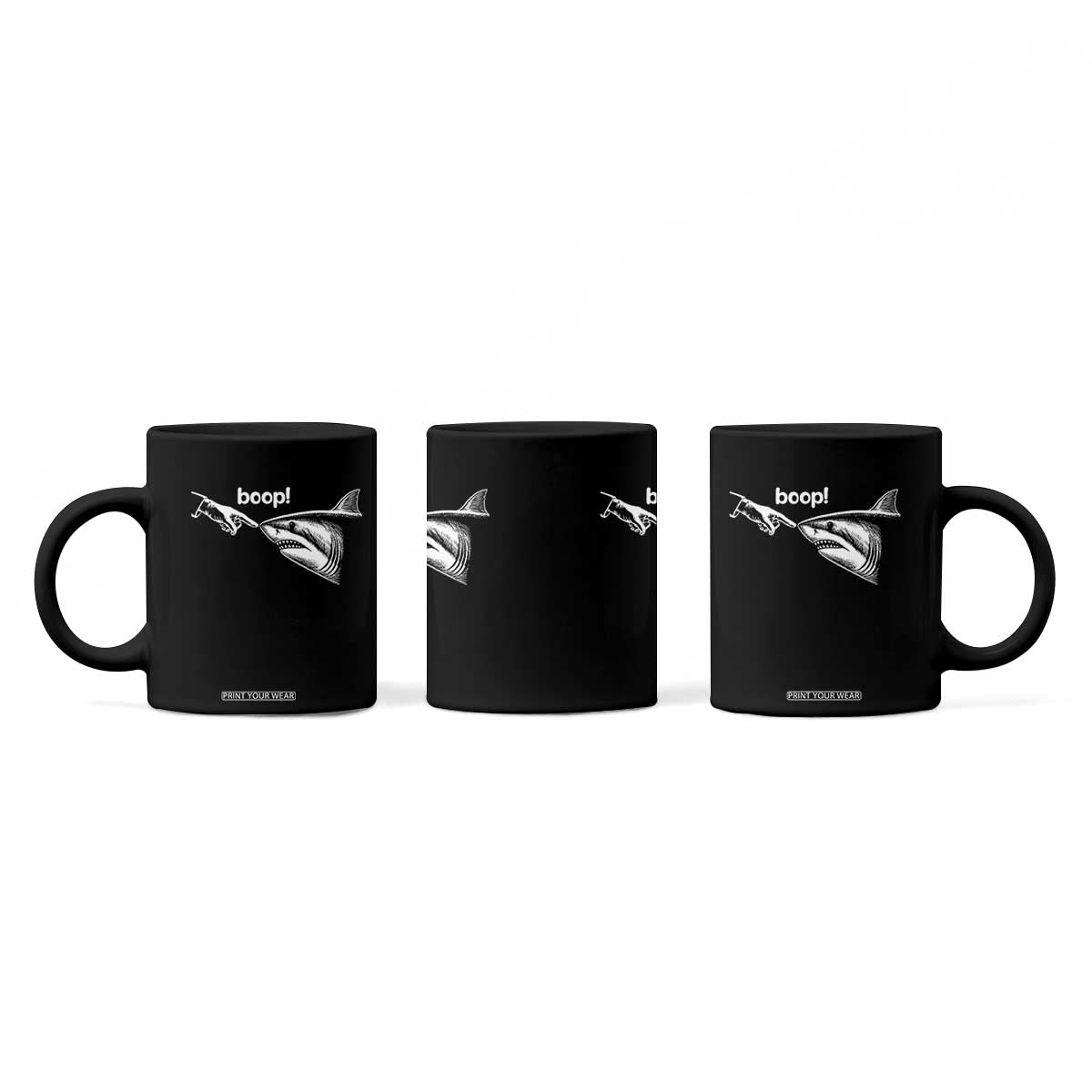 Boop Shark Meme Coffee Mug Funny Nose Touch Shark Lovers Ocean Life TS11 Print Your Wear