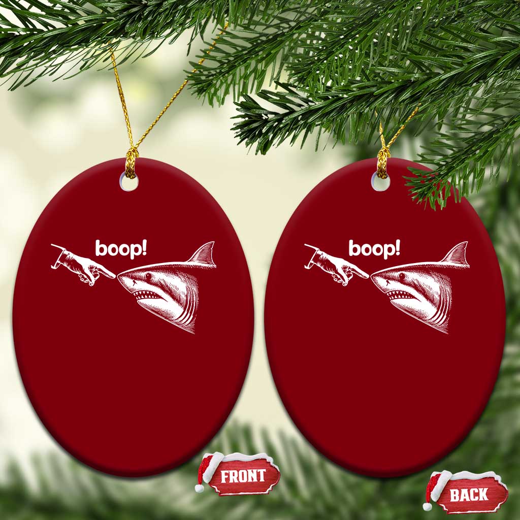 Boop Shark Meme Ceramic Ornament Funny Nose Touch Shark Lovers Ocean Life TS11 Print Your Wear