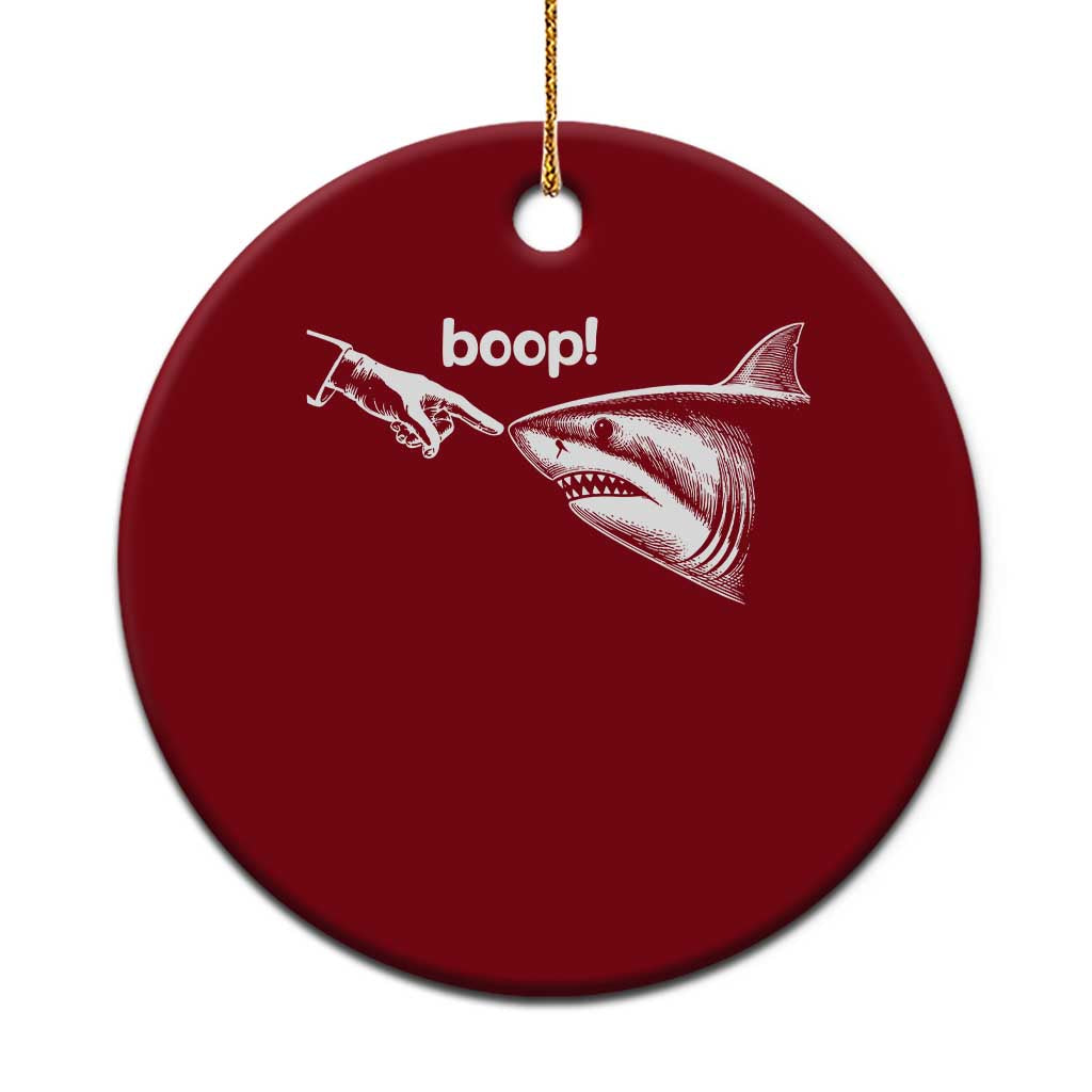 Boop Shark Meme Ceramic Ornament Funny Nose Touch Shark Lovers Ocean Life TS11 1pc Red Print Your Wear