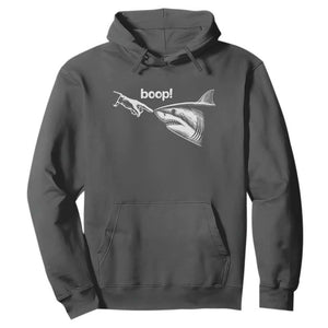 Boop Shark Meme Hoodie Funny Nose Touch Shark Lovers Ocean Life TS11 Dark Heather Print Your Wear