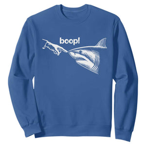 Boop Shark Meme Sweatshirt Funny Nose Touch Shark Lovers Ocean Life TS11 Royal Blue Print Your Wear