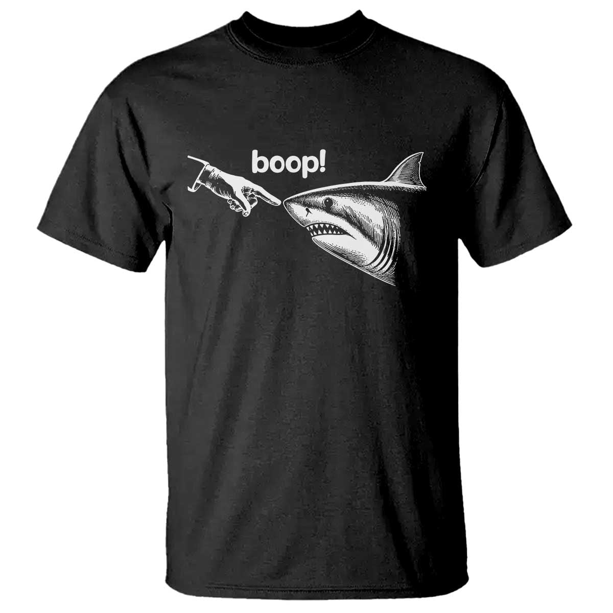 Boop Shark Meme T Shirt Funny Nose Touch Shark Lovers Ocean Life TS11 Black Print Your Wear
