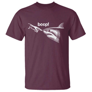Boop Shark Meme T Shirt Funny Nose Touch Shark Lovers Ocean Life TS11 Maroon Print Your Wear