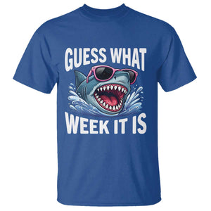 Funny Shark Guess What Week It Is T Shirt Shark Awareness Support Ocean Summer TS11 Royal Blue Print Your Wear