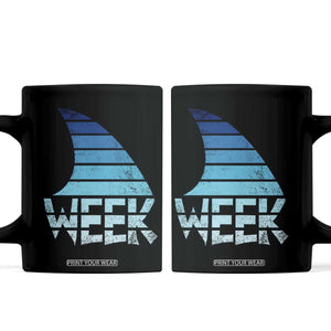 Funny Shark Fin Week Retro Ocean Wildlife Vintage Coffee Mug TS11 Black Print Your Wear