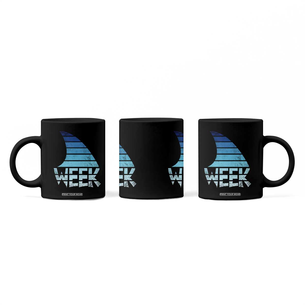 Funny Shark Fin Week Retro Ocean Wildlife Vintage Coffee Mug TS11 Print Your Wear
