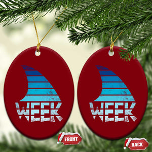 Funny Shark Fin Week Retro Ocean Wildlife Vintage Ceramic Ornament TS11 Print Your Wear