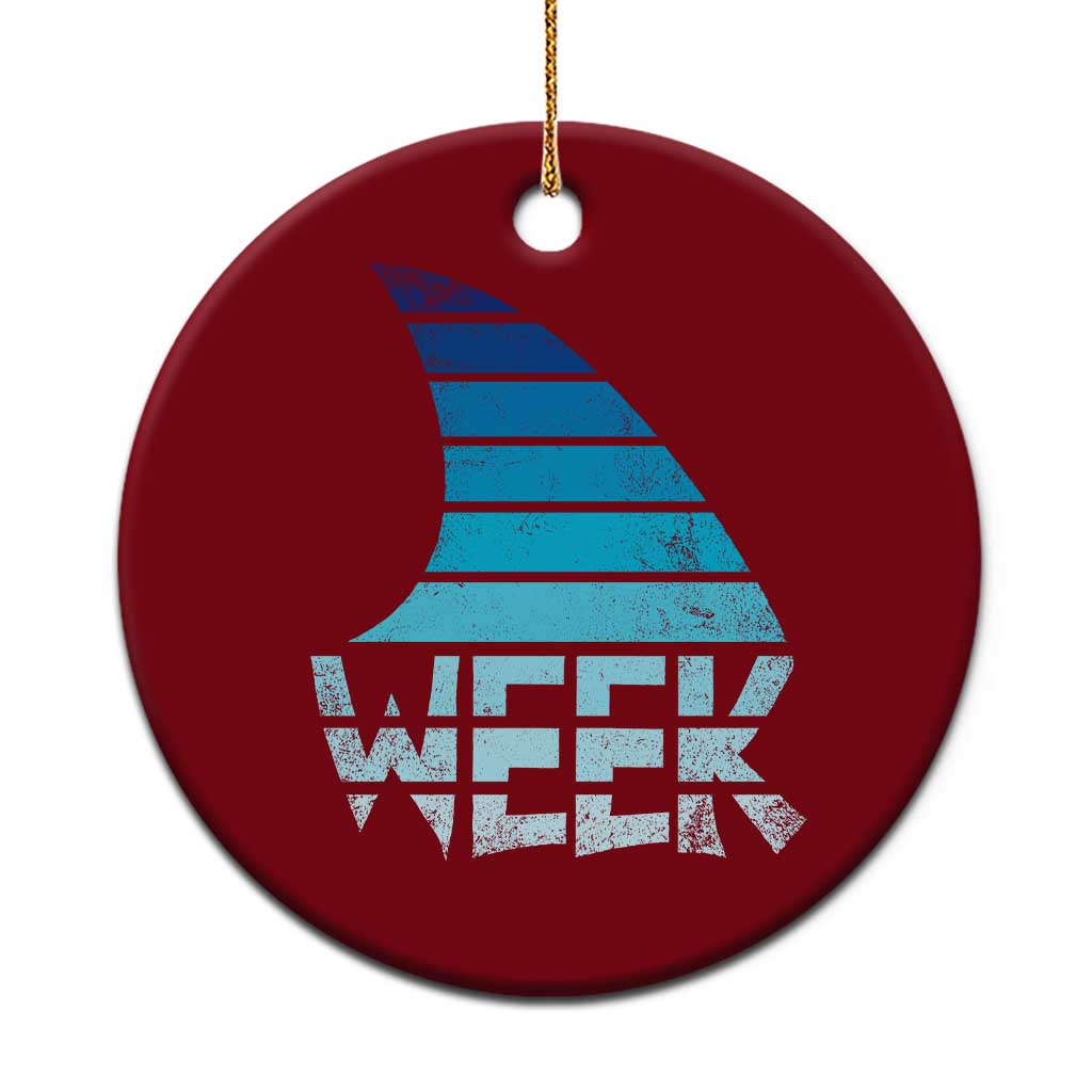 Funny Shark Fin Week Retro Ocean Wildlife Vintage Ceramic Ornament TS11 1pc Red Print Your Wear
