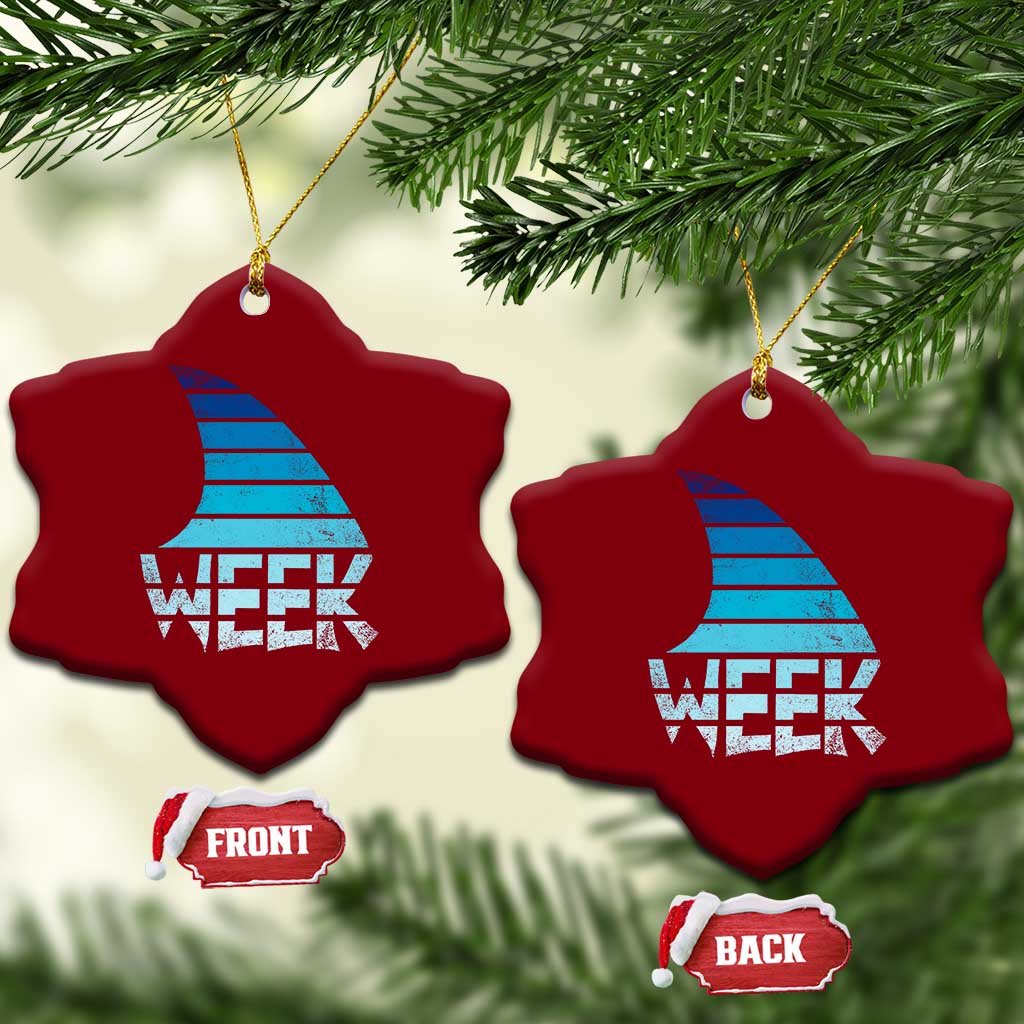 Funny Shark Fin Week Retro Ocean Wildlife Vintage Ceramic Ornament TS11 Print Your Wear
