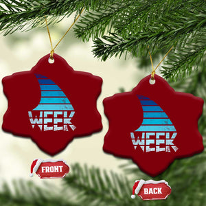 Funny Shark Fin Week Retro Ocean Wildlife Vintage Ceramic Ornament TS11 Print Your Wear