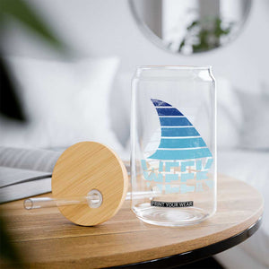 Funny Shark Fin Week Retro Ocean Wildlife Vintage Glass Can TS11 Print Your Wear