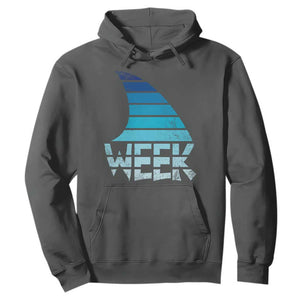 Funny Shark Fin Week Retro Ocean Wildlife Vintage Hoodie TS11 Dark Heather Print Your Wear