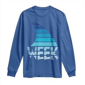 Funny Shark Fin Week Retro Ocean Wildlife Vintage Long Sleeve Shirt TS11 Royal Blue Print Your Wear