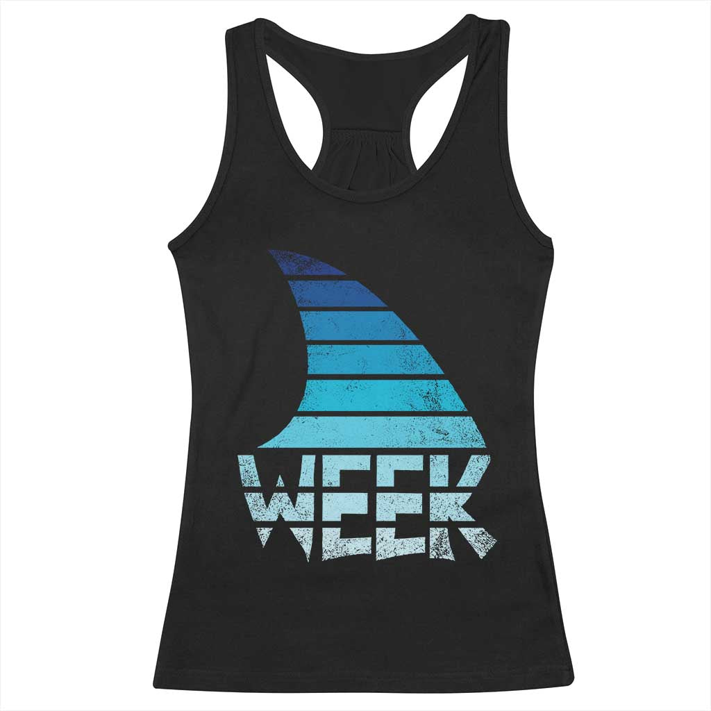 Funny Shark Fin Week Retro Ocean Wildlife Vintage Racerback Tank Top TS11 Black Print Your Wear