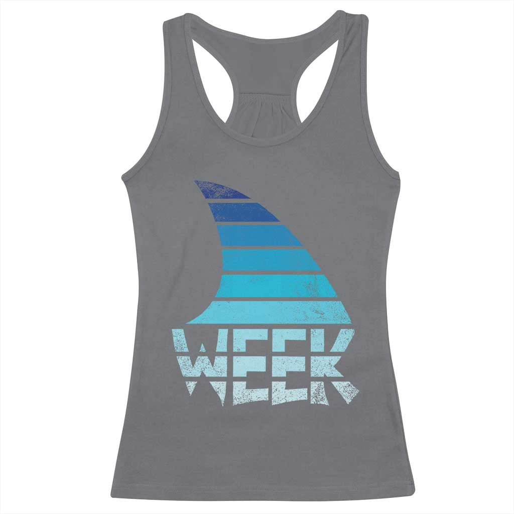 Funny Shark Fin Week Retro Ocean Wildlife Vintage Racerback Tank Top TS11 Charcoal Print Your Wear