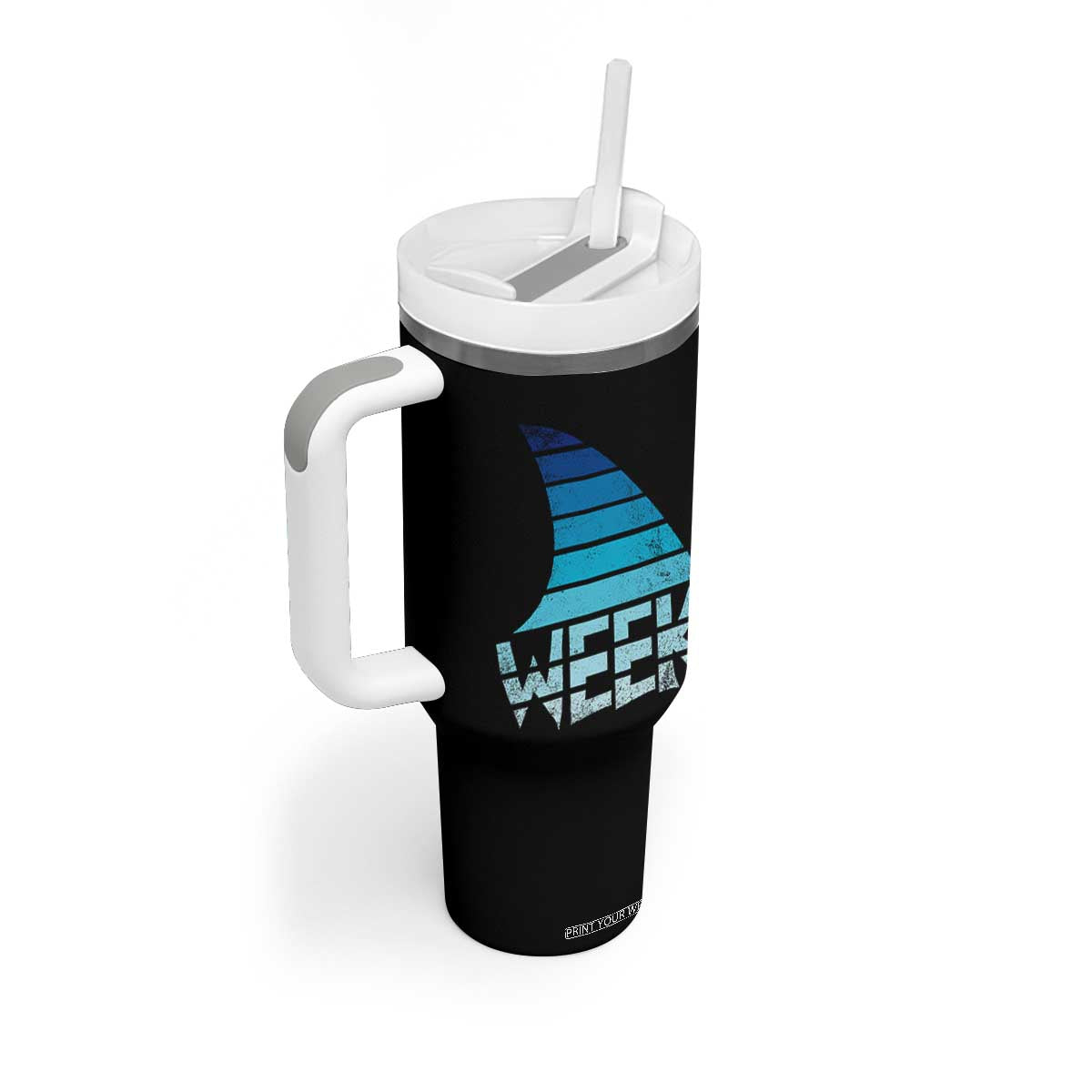 Funny Shark Fin Week Retro Ocean Wildlife Vintage Tumbler With Handle TS11 Print Your Wear