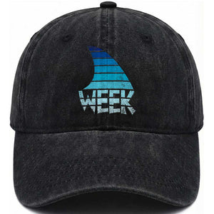 Funny Shark Fin Week Retro Ocean Wildlife Vintage Washed Cotton Baseball Cap TS11 Print Your Wear