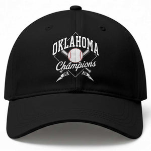 Oklahoma Champions 2026 Baseball Cap Baseball Diamond Pennant Flag Graphic TS11 Print Your Wear