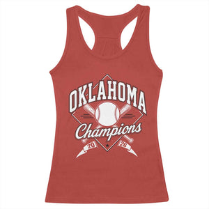 Oklahoma Champions 2026 Racerback Tank Top Baseball Pennant Flag Graphic TS11 Red Print Your Wear