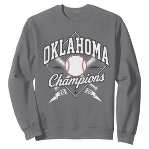 Oklahoma Champions 2026 Sweatshirt Baseball Pennant Flag Graphic TS11 Charcoal Print Your Wear
