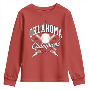 Oklahoma Champions 2026 Youth Sweatshirt Baseball Pennant Flag Graphic TS11 Red Print Your Wear
