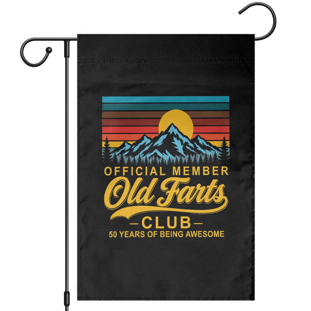 50th Birthday Official Member Old Fart Club Garden Flag 50 Years of Being Awesome Funny Fart Joke Retro TS11 Black Print Your Wear