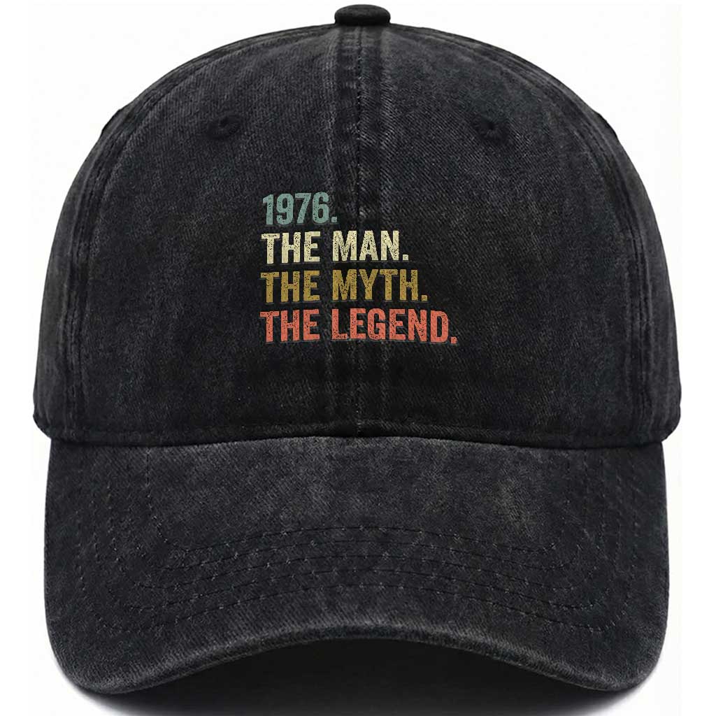 Funny 50th Birthday Retro 1976 The Man The Myth The Legend Washed Cotton Baseball Cap 50 Years Old Gifts