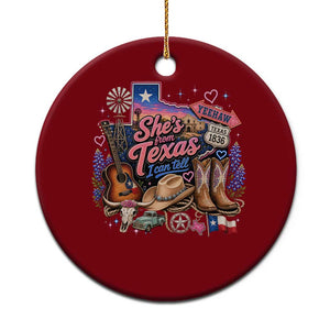 She Is From Texas I Can Tell Ceramic Ornament Texas Girl Pride TS11 1pc Red Print Your Wear