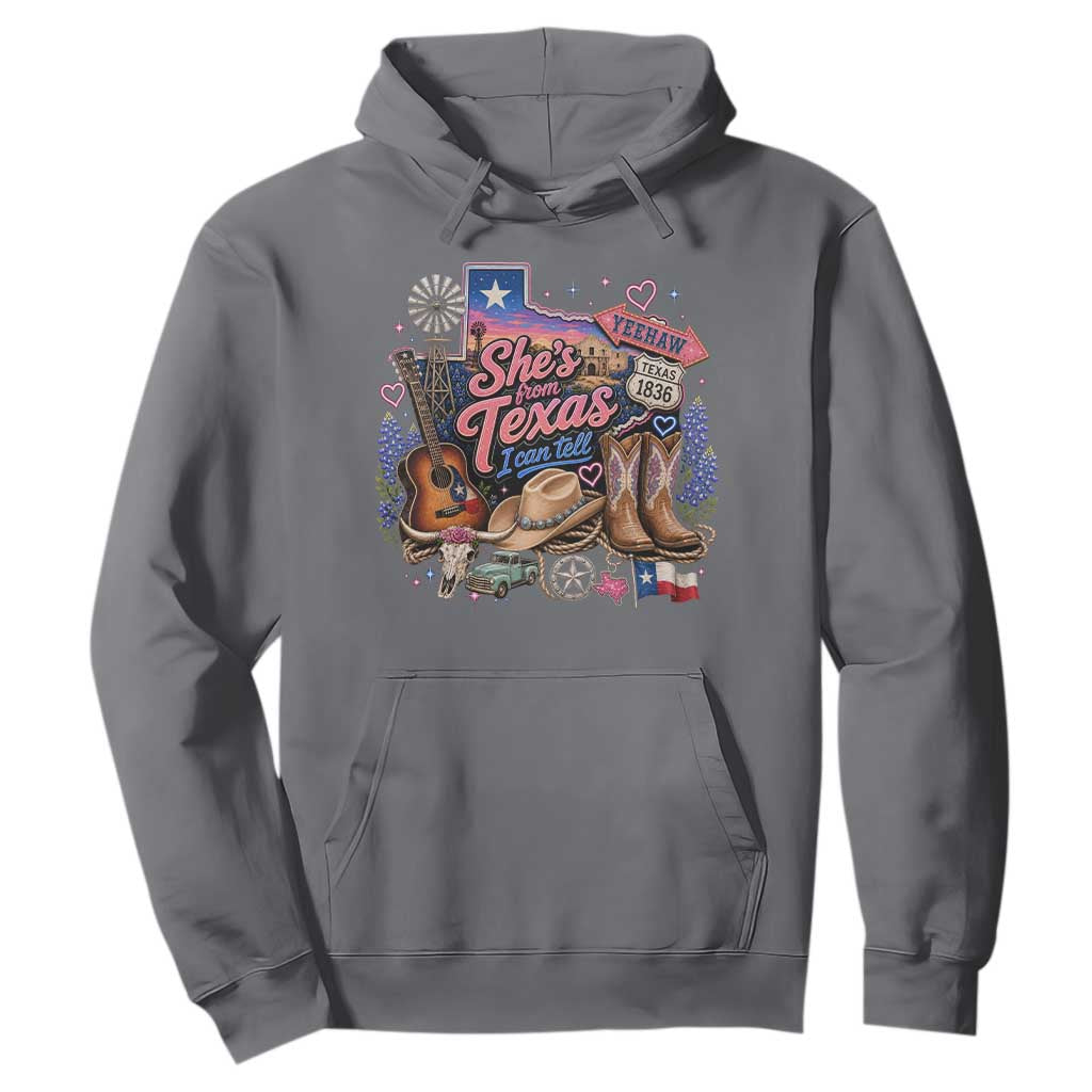 She Is From Texas I Can Tell Hoodie Texas Girl Pride TS11 Charcoal Print Your Wear