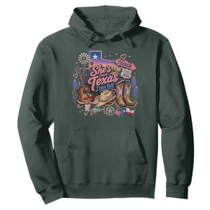 She Is From Texas I Can Tell Hoodie Texas Girl Pride TS11 Dark Forest Green Print Your Wear