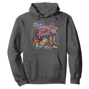 She Is From Texas I Can Tell Hoodie Texas Girl Pride TS11 Dark Heather Print Your Wear