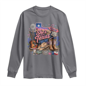 She Is From Texas I Can Tell Long Sleeve Shirt Texas Girl Pride TS11 Charcoal Print Your Wear