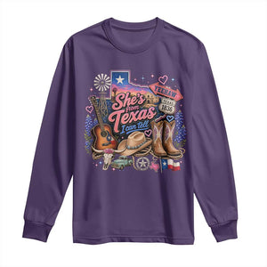 She Is From Texas I Can Tell Long Sleeve Shirt Texas Girl Pride TS11 Purple Print Your Wear