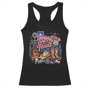 She Is From Texas I Can Tell Racerback Tank Top Texas Girl Pride TS11 Black Print Your Wear