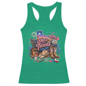 She Is From Texas I Can Tell Racerback Tank Top Texas Girl Pride TS11 Irish Green Print Your Wear