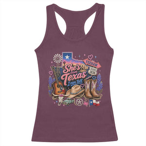 She Is From Texas I Can Tell Racerback Tank Top Texas Girl Pride TS11 Maroon Print Your Wear