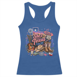 She Is From Texas I Can Tell Racerback Tank Top Texas Girl Pride TS11 Royal Blue Print Your Wear